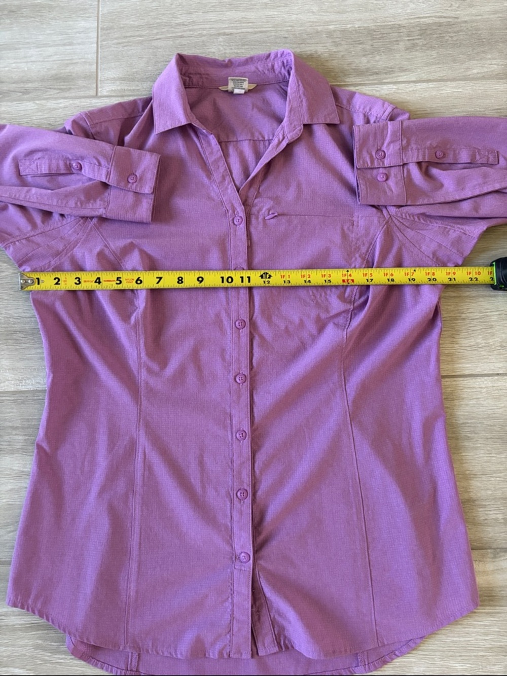 Duluth Trading Company Purple Breezeshooter Button Front Shirt Size Medium - Picture 8 of 9